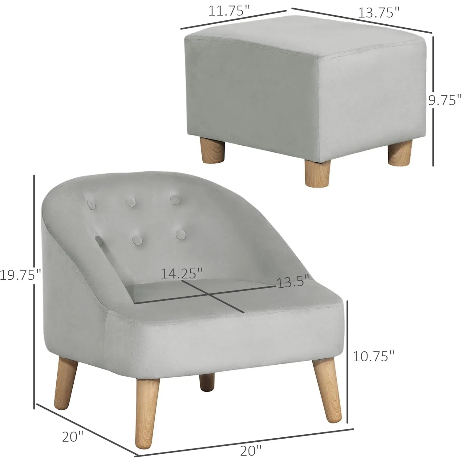 Qaba Kids Sofa Set, Toddler Chair, Sofa